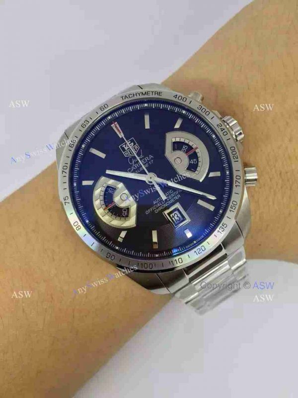 Super Clone Tag Heuer Grand Carrera Calibre 17 RS3 Watch SS black Dial Super Clone Tag Heuer Grand Carrera Calibre 17 RS3 Watch SS black Dial