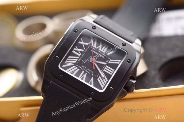Cartier Santos 100th Anniversary Black Watch Swiss Grade Replica Cartier Santos 100th Anniversary Black Watch Swiss Grade Replica