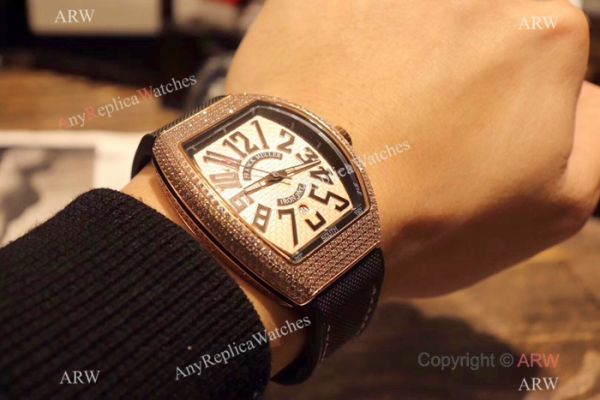 2019 Copy Franck Muller Vanguard IRON PXL Watch Rose Gold Iced Out Case 2019 Copy Franck Muller Vanguard IRON PXL Watch Rose Gold Iced Out Case