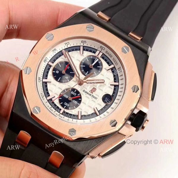 Audemars Piguet Royal Oak Offshore Rose Gold White Face Replica Watch Audemars Piguet Royal Oak Offshore Rose Gold White Face Replica Watch