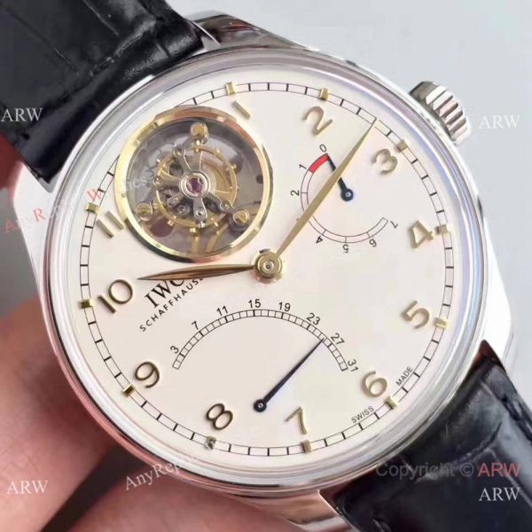 Swiss Grade IWC Tourbillon MysteRe ReTrograde Replica Watch Gold Arabic Swiss Grade IWC Tourbillon MysteRe ReTrograde Replica Watch Gold Arabic