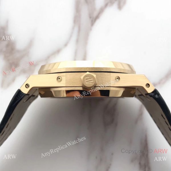 Audemars Piguet Royal Oak Perpetual Calendar Replica Moon Watch Black Leather Strap Audemars Piguet Royal Oak Perpetual Calendar Replica Moon Watch Black Leather Strap