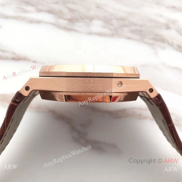 Audemars Piguet Royal Oak Perpetual Calendar Replica Watch Rose Gold Brown Leather Strap Audemars Piguet Royal Oak Perpetual Calendar Replica Watch Rose Gold Brown Leather Strap