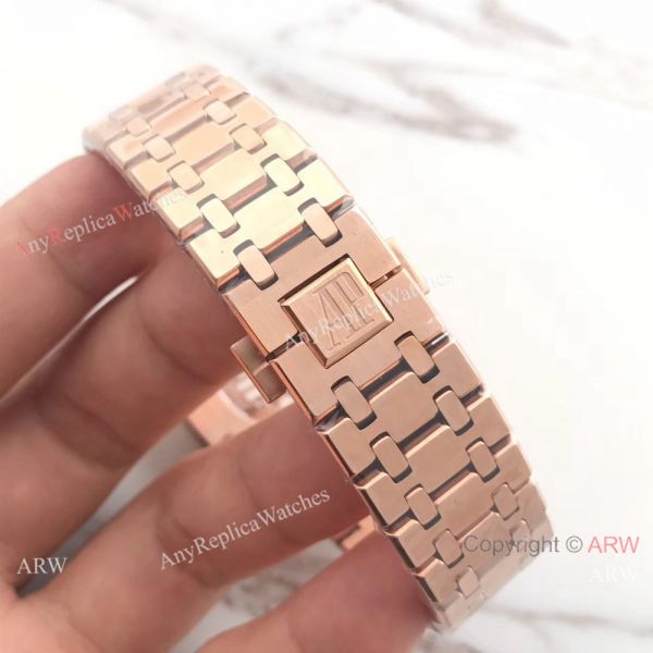 JH Copy Audemars Piguet Royal Oak Automatic Extra Thin Watch Rose Gold Diamond Bezel JH Copy Audemars Piguet Royal Oak Automatic Extra Thin Watch Rose Gold Diamond Bezel