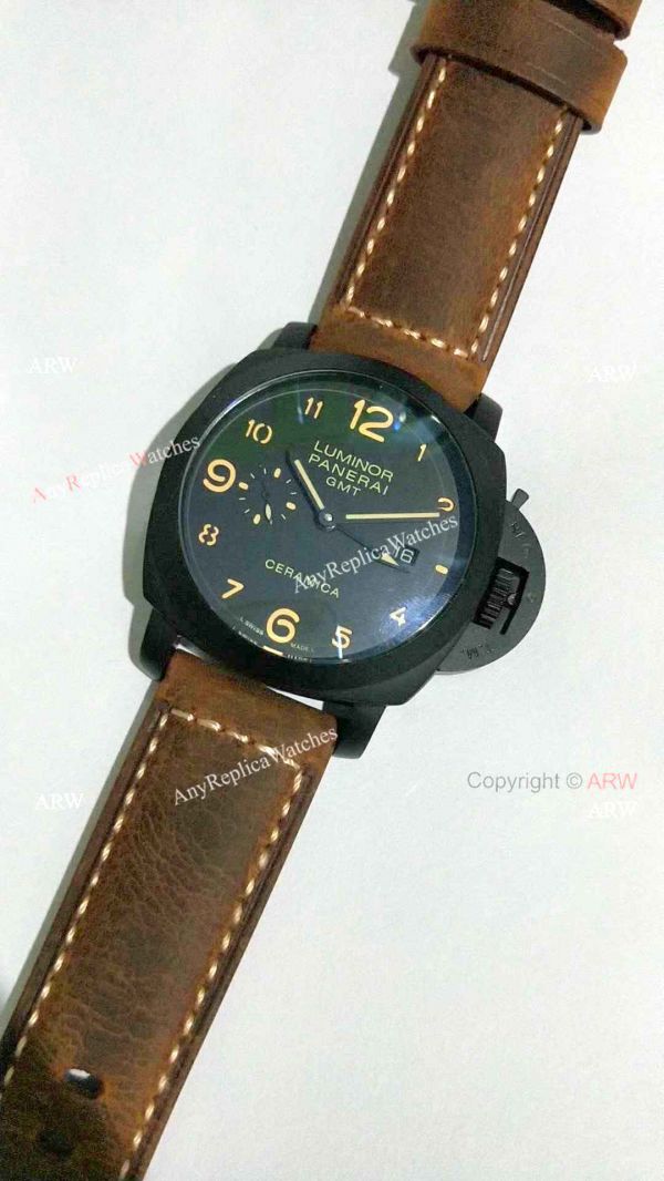 Copy Panerai PAM 441 Luminor GMT Ceramica Watch Black Case Copy Panerai PAM 441 Luminor GMT Ceramica Watch Black Case