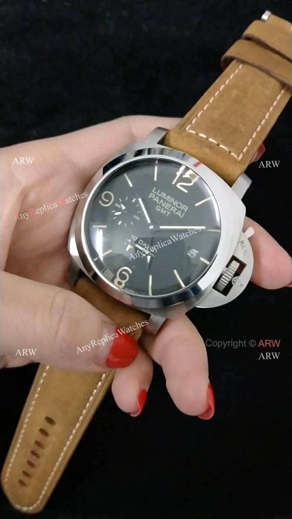 AAA Replica Luminor Panerai 10-Days GMT PAM 533 Watch Brown Leather Band AAA Replica Luminor Panerai 10-Days GMT PAM 533 Watch Brown Leather Band