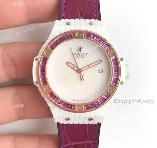 Swiss 9015 Hublot Big Bang Tutti Frutti Caviar White Rubber Strap Watches 45mm Swiss 9015 Hublot Big Bang Tutti Frutti Caviar White Rubber Strap Watches 45mm