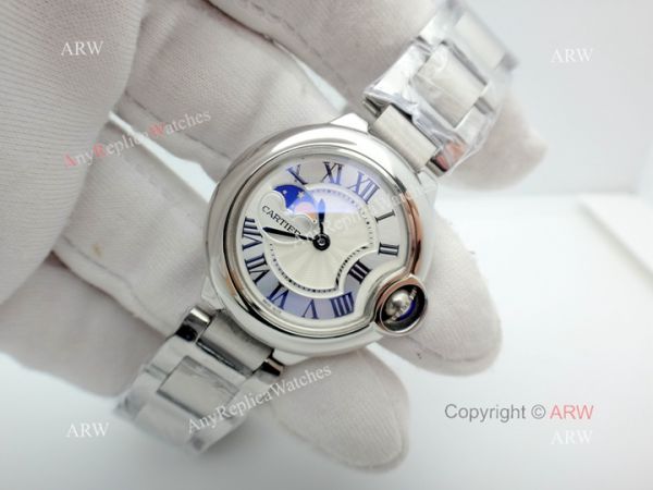 Cartier Ballon Bleu Moon psase Ladies 26mm Watch Stainless Steel Cartier Ballon Bleu Moon psase Ladies 26mm Watch Stainless Steel