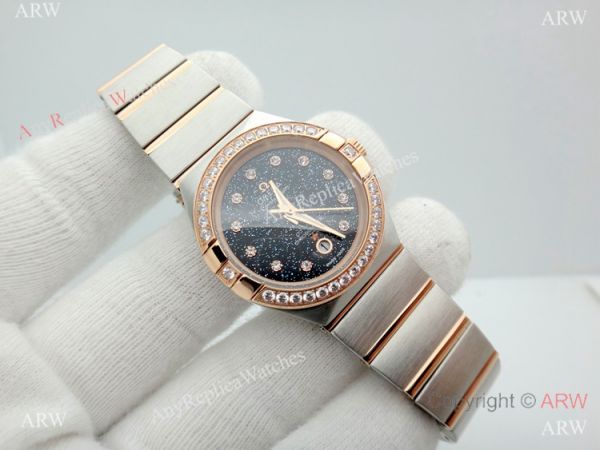 Omega Constellation Two Tone Rose Gold Sky Moon Dial Watch Omega Constellation Two Tone Rose Gold Sky Moon Dial Watch