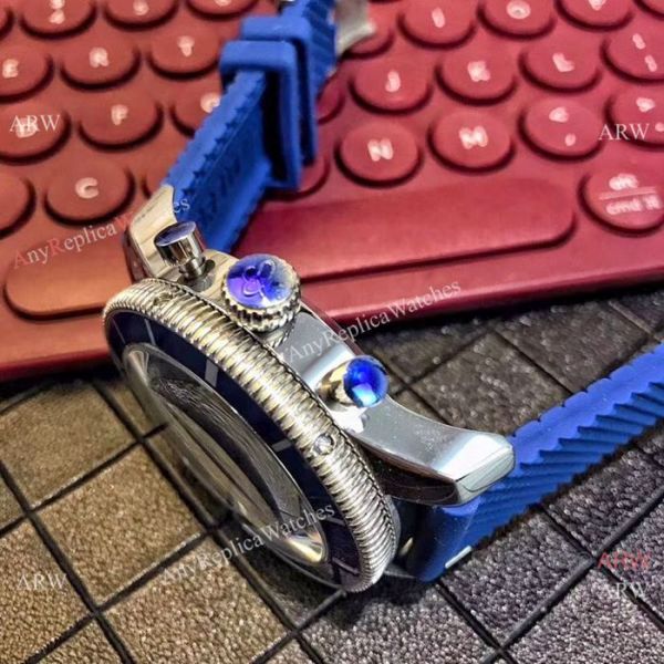 Breitling Superocean 43mm Watch SS Blue Dial Blue Rubber Strap Breitling Superocean 43mm Watch SS Blue Dial Blue Rubber Strap