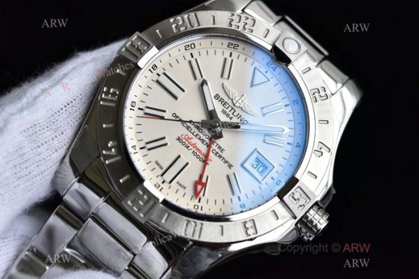 Copy Breitling Avenger II GMT Swiss 2836 Watch Stainless Steel White Dial Copy Breitling Avenger II GMT Swiss 2836 Watch Stainless Steel White Dial