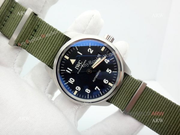 Swiss Copy IWC Portuguese Black Face Green nylon Strap Wrist Swiss 2892 Swiss Copy IWC Portuguese Black Face Green nylon Strap Wrist Swiss 2892