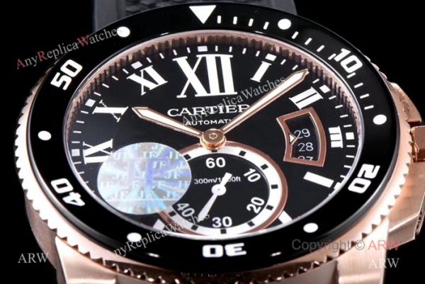 Swiss Replica Cartier Calibre De Cartier Diver Rose Gold Black Dial Watch 42mm Swiss Replica Cartier Calibre De Cartier Diver Rose Gold Black Dial Watch 42mm