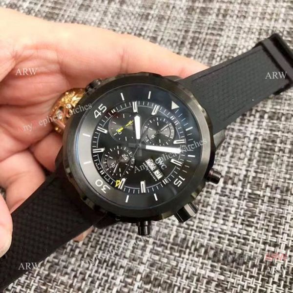 IWC Aquatimer Replica Watch All Black Chronograph Dial IWC Aquatimer Replica Watch All Black Chronograph Dial