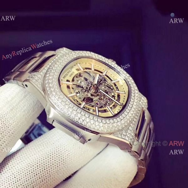 Copy Patek Philippe Nautilus Ice Out Watch Stainless Steel White Hollow Copy Patek Philippe Nautilus Ice Out Watch Stainless Steel White Hollow
