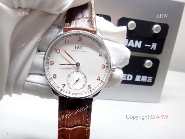 IWC Portuguese 8 Days Watch Replica SS Brown Leather Strap IWC Portuguese 8 Days Watch Replica SS Brown Leather Strap