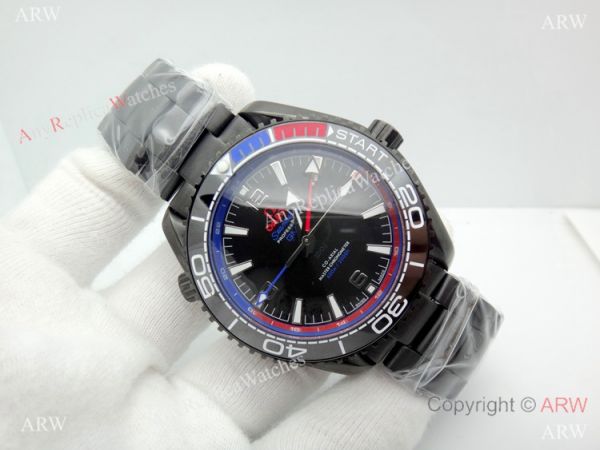 Best Copy Omega Seamaster Planet Ocean GMT Watch Black Steel Best Copy Omega Seamaster Planet Ocean GMT Watch Black Steel