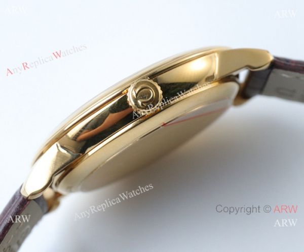 Swiss 2824 Omega De Ville Replica Watch Gold Case Silver Dial Swiss 2824 Omega De Ville Replica Watch Gold Case Silver Dial