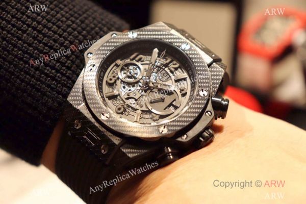 Hublot Big Bang King Chronograph Watch Black Case Rubber Strap Hublot Big Bang King Chronograph Watch Black Case Rubber Strap
