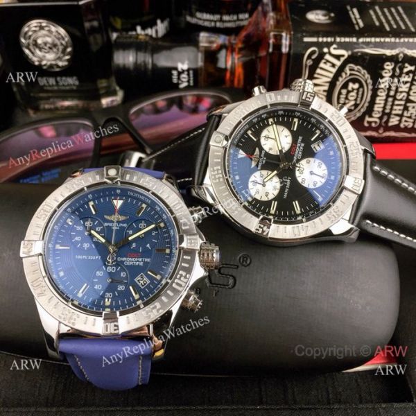 Copy Breitling COLT Chronograph Watches SS Brown Leather Strap Copy Breitling COLT Chronograph Watches SS Brown Leather Strap