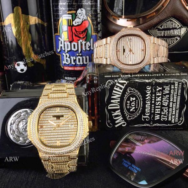 Iced Out Patek Philippe Nautilus Replica watch Quartz Movement Iced Out Patek Philippe Nautilus Replica watch Quartz Movement