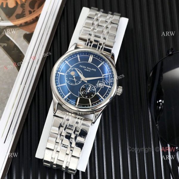 High Quality Patek Philippe Moonphase Two Tone Rose Gold Black Watches 40mm High Quality Patek Philippe Moonphase Two Tone Rose Gold Black Watches 40mm