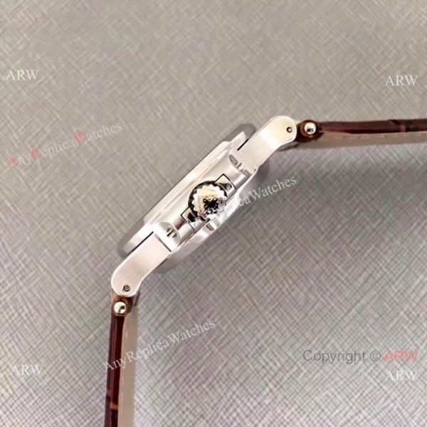 New Patek Philippe Nautilus Watch SS Gray Dial Black Leather Band New Patek Philippe Nautilus Watch SS Gray Dial Black Leather Band
