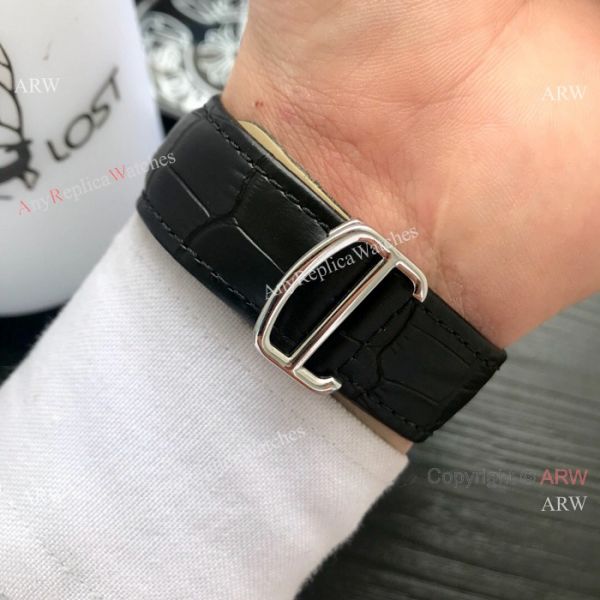 Cartier Tank Moonphase Men Wristwatch Rose Gold Black Dial Cartier Tank Moonphase Men Wristwatch Rose Gold Black Dial