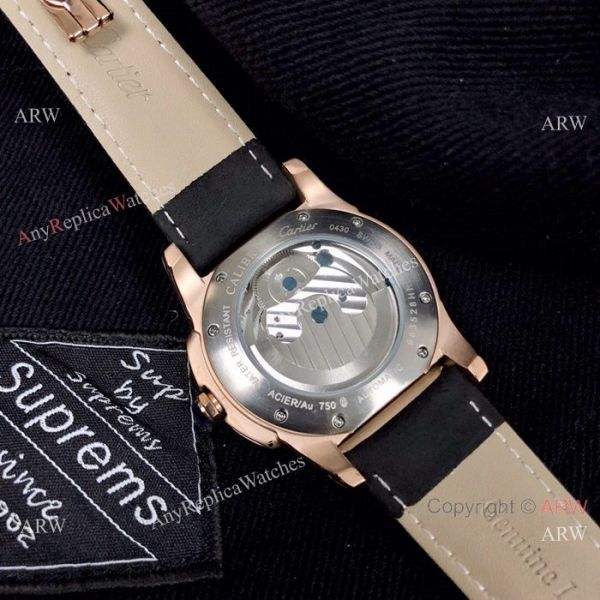 New Copy Calibre de Cartier Tourbillon watch Black Leather Band New Copy Calibre de Cartier Tourbillon watch Black Leather Band