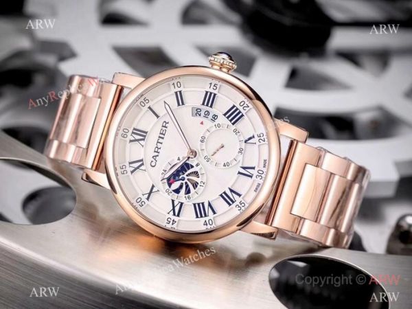 Copy Cartier Rotonde De Stainless Steel White Dial 42mm Watch Copy Cartier Rotonde De Stainless Steel White Dial 42mm Watch