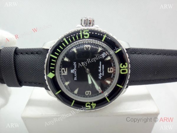 Fake Blancpain Fifty Fathoms Black Dial SS Watch Swiss Quality Fake Blancpain Fifty Fathoms Black Dial SS Watch Swiss Quality