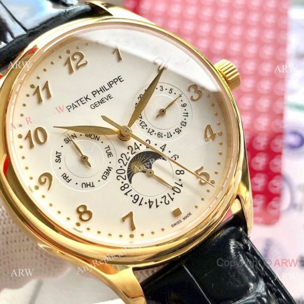 Swiss AAA Patek Philippe Geneve Complications Men Watches White Moonphase Dial Swiss AAA Patek Philippe Geneve Complications Men Watches White Moonphase Dial