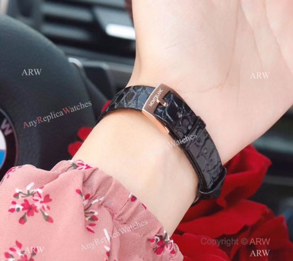 Mont Blanc Knock Off Boheme Date Rose Gold White Watch Ladies size Mont Blanc Knock Off Boheme Date Rose Gold White Watch Ladies size