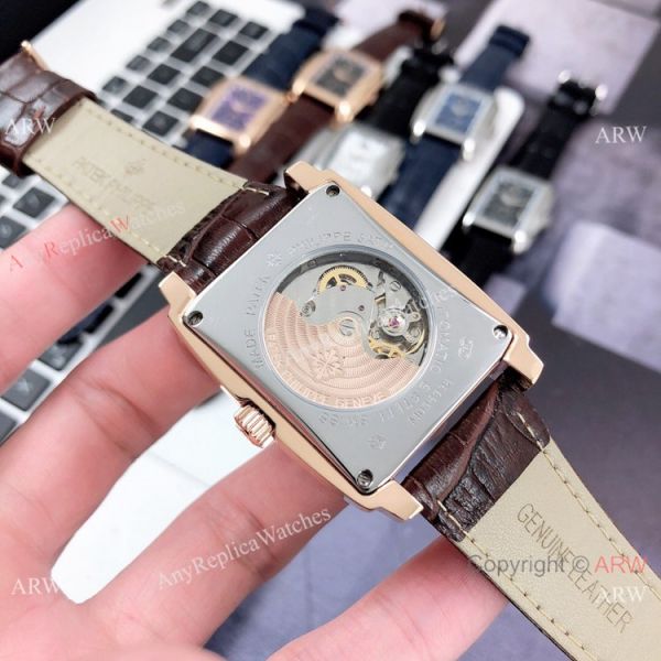 Patek Philippe Gondolo Moonphase Mens Watch SS Black Leather Strap Patek Philippe Gondolo Moonphase Mens Watch SS Black Leather Strap