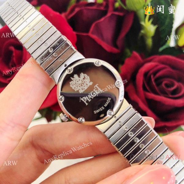 Swiss Grade Copy Piaget Polo Diamond Rose Gold Watch Ladies size Swiss Grade Copy Piaget Polo Diamond Rose Gold Watch Ladies size