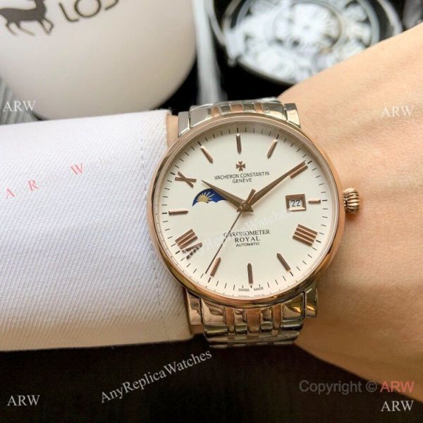 Top Grade Vacheron Constantin Moon phase Watch 2-Tone Rose Gold 40mm Top Grade Vacheron Constantin Moon phase Watch 2-Tone Rose Gold 40mm