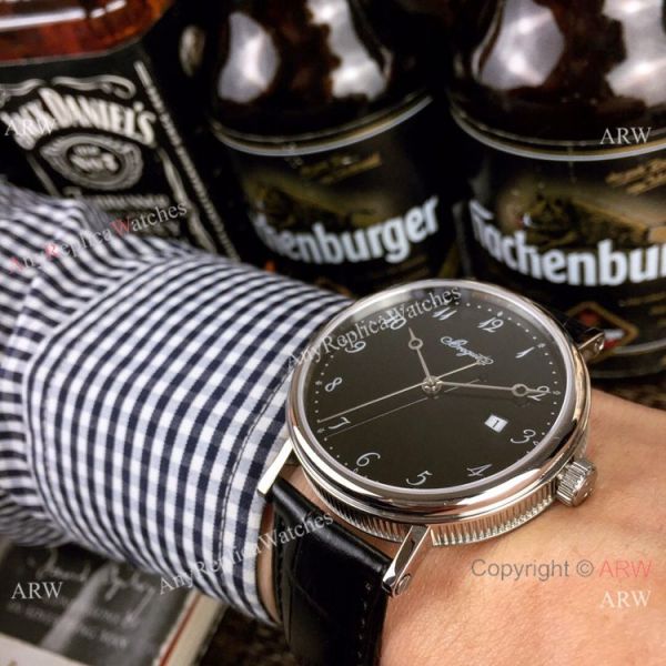 Clone Breguet Classique Watch 40mm SS Blue Dial Blue Leather Band Clone Breguet Classique Watch 40mm SS Blue Dial Blue Leather Band