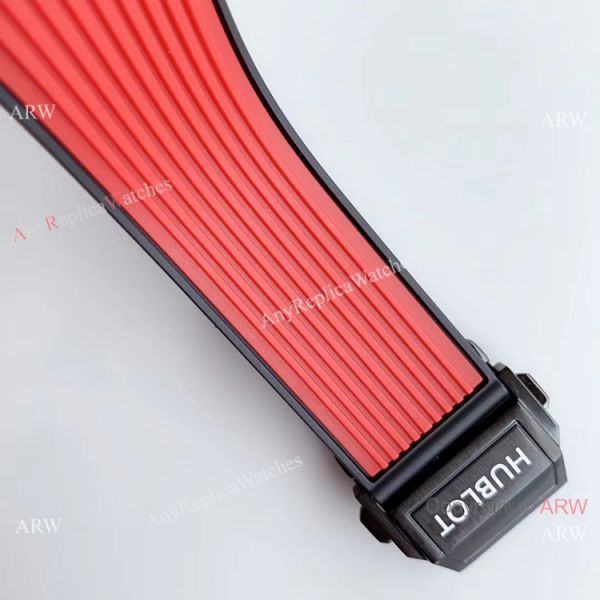 Swiss Grade Copy Hublot Spirit of Big Bang Tourbillon Carbon Watch Red Rubber Strap Swiss Grade Copy Hublot Spirit of Big Bang Tourbillon Carbon Watch Red Rubber Strap