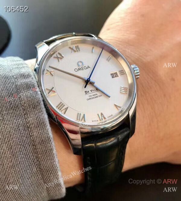 Swiss Grade 1 Omega De Ville Co Axial White Dial Leather Strap Watch VS Factory Swiss Grade 1 Omega De Ville Co Axial White Dial Leather Strap Watch VS Factory