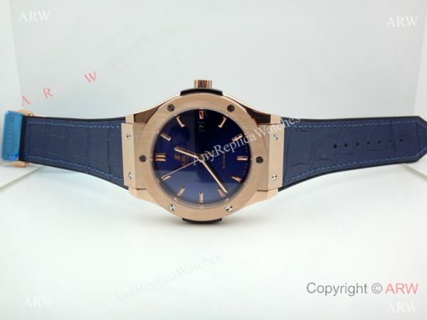 New Replica Hublot Classic Fusion Blue Dial Rose Gold Watch 43mm New Replica Hublot Classic Fusion Blue Dial Rose Gold Watch 43mm