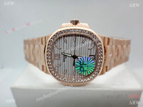 (PPF)Swiss Grade Patek Philippe 7118 Nautilus Rose Gold Diamond Watch Ladies (PPF)Swiss Grade Patek Philippe 7118 Nautilus Rose Gold Diamond Watch Ladies