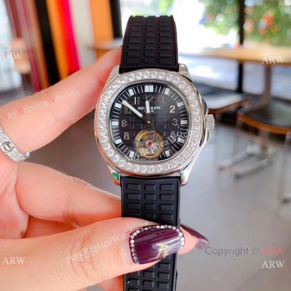 Clone Patek Philippe Aquanaut Tourbillon Women Watches Rose Gold Diamond Bezel Clone Patek Philippe Aquanaut Tourbillon Women Watches Rose Gold Diamond Bezel