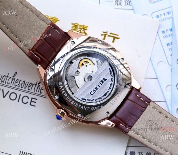 Copy Cartier Drive De automatic Watches Black Leather Strap Copy Cartier Drive De automatic Watches Black Leather Strap