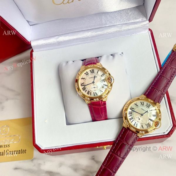 Copy Cartier Ballon Bleu 36mm Watch Yellow Gold White MOP Dial Copy Cartier Ballon Bleu 36mm Watch Yellow Gold White MOP Dial