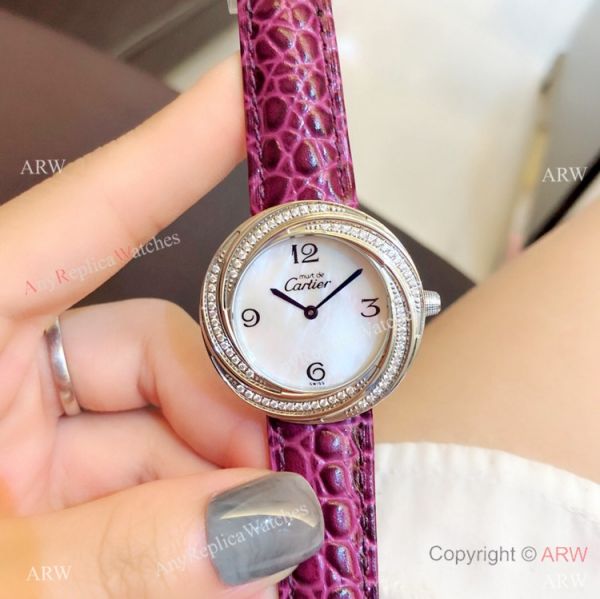 Perfect Replica Cartier Rose Gold White MOP Dial Watches For Sale Perfect Replica Cartier Rose Gold White MOP Dial Watches For Sale
