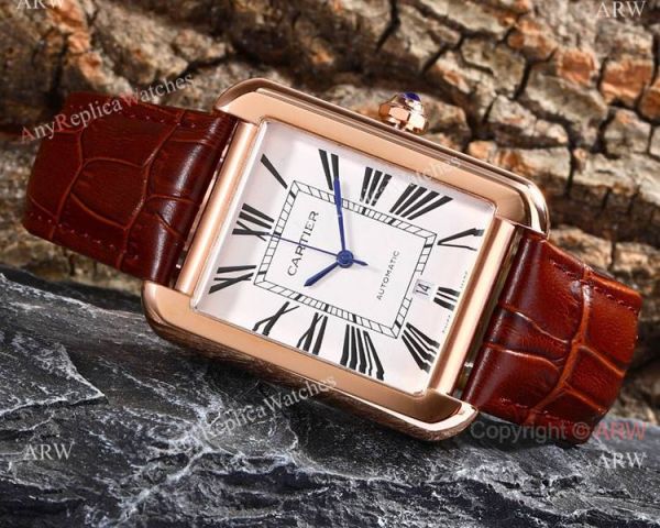 Replica Cartier Tank Solo Stainless Steel Black Roman Dial Watch Automatic Replica Cartier Tank Solo Stainless Steel Black Roman Dial Watch Automatic
