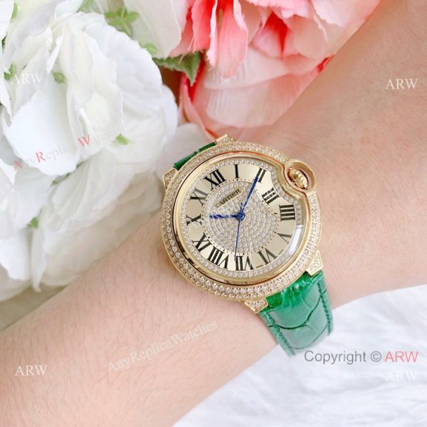 Best Quality Copy Cartier Ballon Bleu De Quartz Watch Yellow Gold Diamond Best Quality Copy Cartier Ballon Bleu De Quartz Watch Yellow Gold Diamond