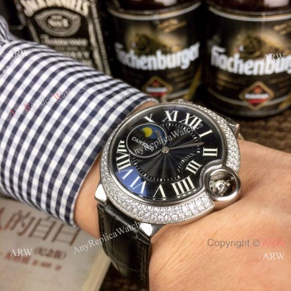 AAA Quality Cartier Ballon Bleu de Moon phase Diamond Copy watch AAA Quality Cartier Ballon Bleu de Moon phase Diamond Copy watch