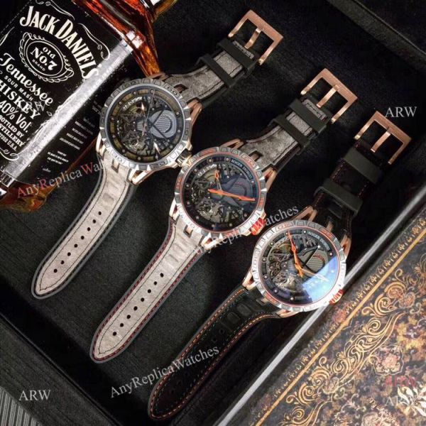 Roger Dubuis Excalibur Skeleton Copy Watch Black DLC Case 46mm Roger Dubuis Excalibur Skeleton Copy Watch Black DLC Case 46mm