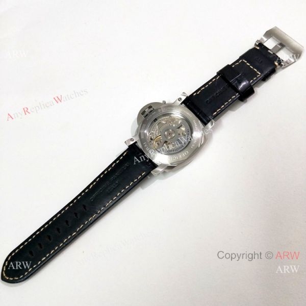 Officine Panerai Luminor GMT PAM320 Copy Watch SS Black Dial Officine Panerai Luminor GMT PAM320 Copy Watch SS Black Dial